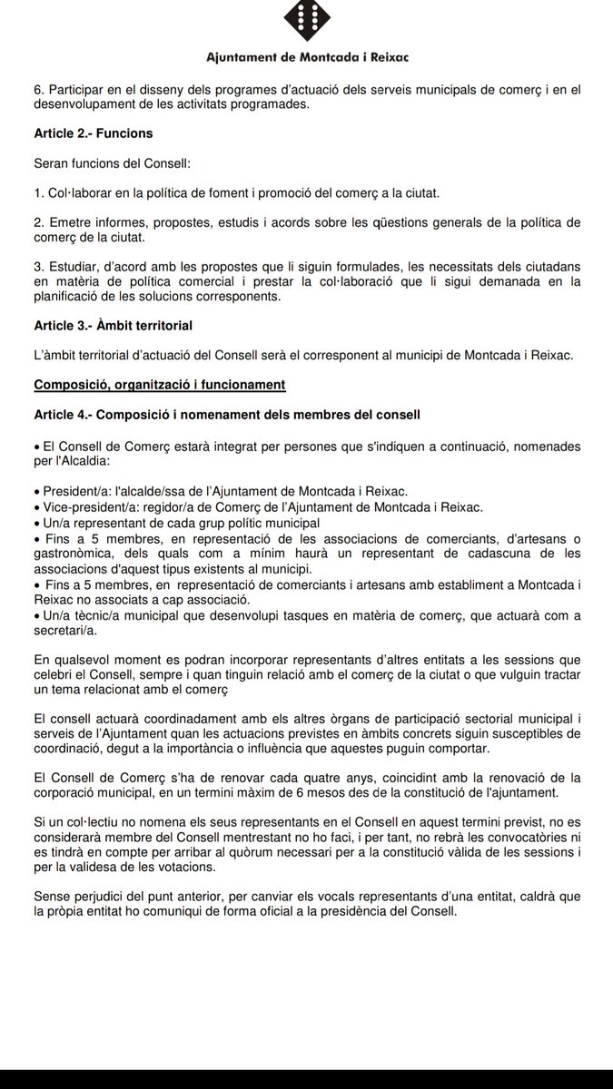 moneriru's tweet photo. Aprovació definitiva del Reglament del Consell local de Comerç.  #montcadaireixac  @jordisaes @ERCmir @geri1996 @mireiaingla @AjMontcada @EnComuPodemMiR @lauramir77 @jessegoval7 @TorreJuancarlos @OSerratusell @eviki79 @Mrosaborrasv @SalvaSC_Mago @pepstone @mar_sempere https://t.co/2J7iKUJotb