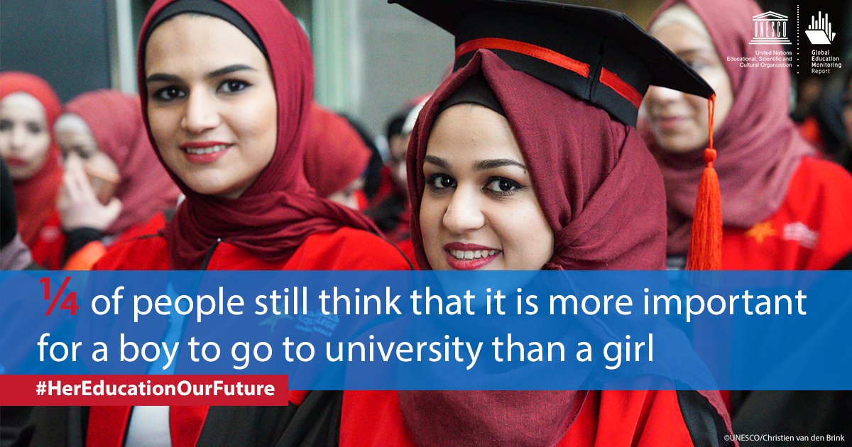 GEMReport's tweet photo. We can try to improve education systems as much as we want but real change is unlikely to happen unless we also tackle negative gender norms and attitudes in society.

#DontIgnoreHer
#HerEducationOurFuture

➡ https://t.co/s4o8yIQHu0 https://t.co/Tv3jGDgH0N