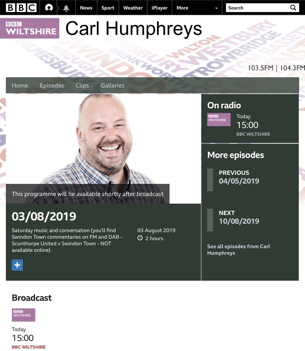 ItsRadioCarl's tweet photo. Just putting it out there, I am back on Freeview Ch 721, Online and on the @BBCSounds app from 2:58 this afternoon! Hope you can join me for @BBCWiltshire’s #SaturdaySupplement #SatSup, for those who don’t like football, or are listening outside of our FM/DAB coverage area! https://t.co/uS8MTe0HGb