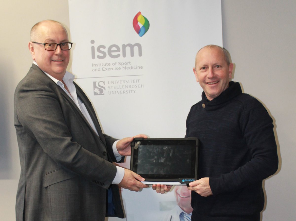 JamMosLu's tweet photo. Proud to hand over #Terason 3200T NexGen system to Prof. Wayne Derman @WDerman of @ISEM_SU, Stellenbosch University. https://t.co/rbRipG3v06