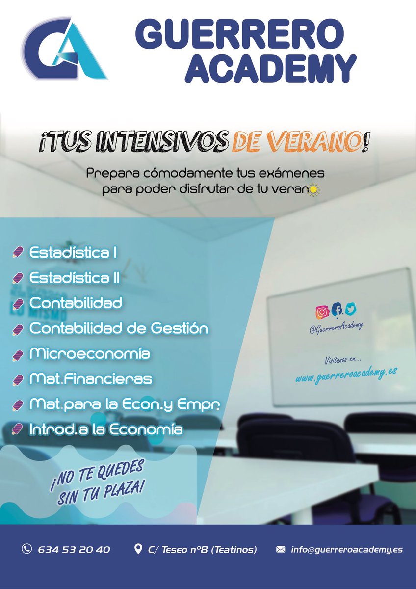 GuerreroAcademy's tweet photo. Este lunes comenzamos con los intensivos de verano. ¡Últimas plazas disponibles, no pierdas la tuya! https://t.co/BsI1dam54r