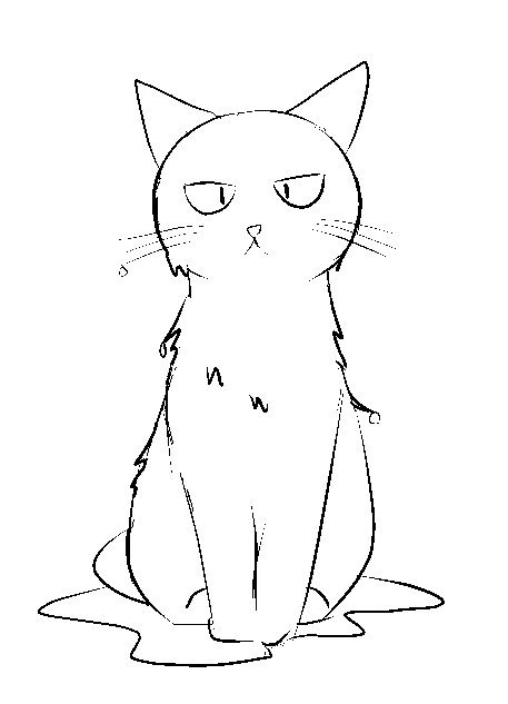 思ったより可愛くかけた猫みて 