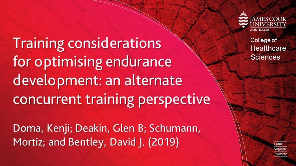 JCUCHS's tweet photo. Recent @JCUCHS publication: Training considerations for optimising endurance development: an alternate concurrent training perspective. https://t.co/SL7Lv8Qk3v
#JCUSportExerciseScience #research https://t.co/WrOCZAdcIi