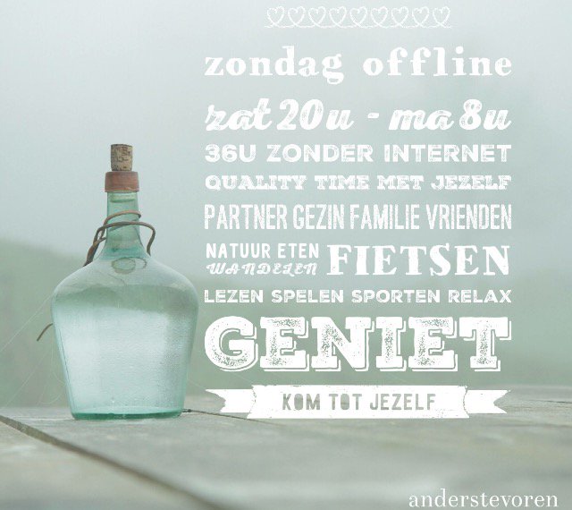 In ons leven is er vaak geen tijd en aandacht meer voor elkaar. En nog zouter; je maakt ook geen tijd voor jezelf. Dus ga lekker offline! Je zal het vast NIET heerlijk vinden. Want jouw hersens schreeuwen om dopamine, bevestiging, input en afleiding.
ow.ly/THki50vcpHo