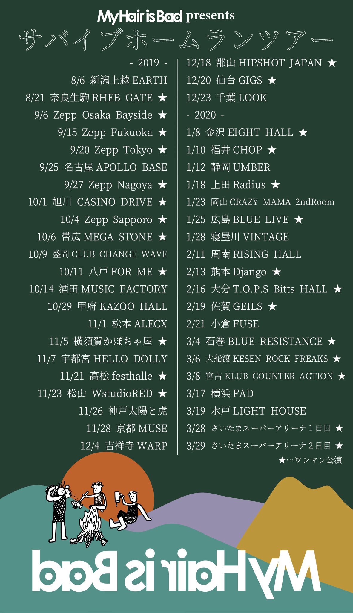 My Hair Is Bad 来週から サバイブホームランツアー販売グッズ