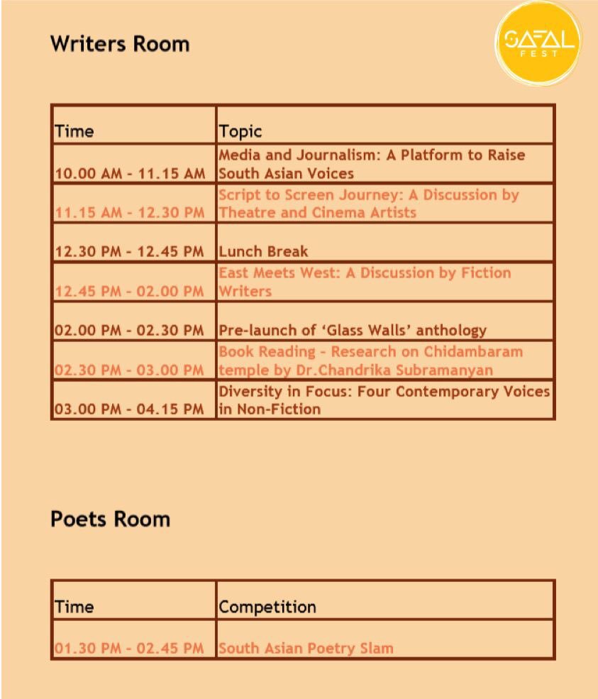 hasiAdhi's tweet photo. The schedule for SAFAL Fest 2019 Literature Event.
04 Aug, Brush Farm House, Eastwood. #safalfest #sydney #nsw https://t.co/AjR1Qlm1pw