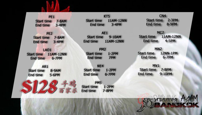 SabungB's tweet photo. Jadwal Sabung Ayam S128 04 Agus 2019 https://t.co/ZGevfhzn4H https://t.co/f72tAteQ6m