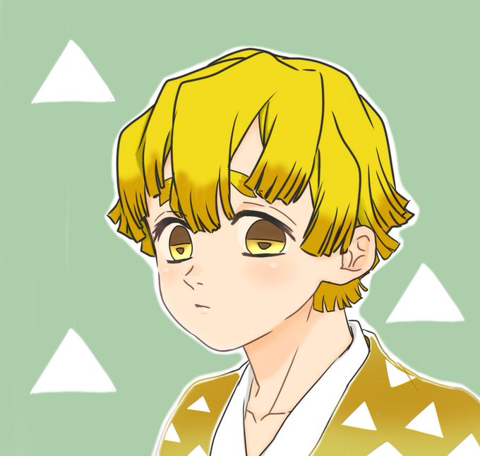 黒絲さんがTwitterに投稿した我妻善逸(鬼滅の刃)のイラスト。