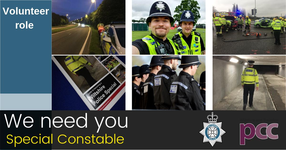 wiltshirepolice's tweet photo. Special constables are volunteers who give at least 16 hours a month &amp; play an essential role in preventing, reducing &amp; tackling crime. They have the same powers &amp; responsibilities as regular officers. Recruitment for Specials closes on Sunday 11 August https://t.co/tkXDoY1edP https://t.co/KIvFdNGjIj