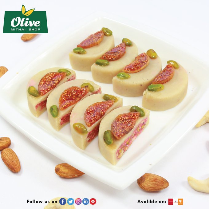 OliveMithai's tweet photo. A Special Made Anjeera Sweets, They Taste As Awesome As They Look!
#OliveMithaiShop #OliveMithai #OliveSweets #AnjeeraRolls #Anjeera #AnjeeraSweets #HealthySweets #OrderSweetsOnline #Delicious #Zomato #Swiggy #FoodPanda #Ubereats #OrderNow https://t.co/Dmp2ktLjmh
