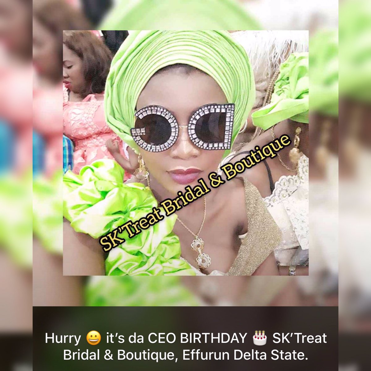 afobi_ltd's tweet photo. Hurray!!! It’s the CEO’s Birthday 🎂 today
SK’TREAT BRIDAL & BOUTIQUE Effurun Delta State.
#prettywoman
#Goalgetterwifey
#amazingBigsister
#stunningCakeDesigner
#ClassymakeupArtist
Her work is CLASS.💄👏 I can’t love you less.
God bless you this day and beyond (Amen). https://t.co/Z5mKufsu2A