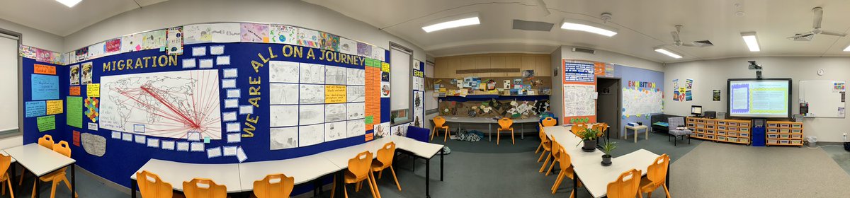 dothinkeducate's tweet photo. I loved my classroom display and set up (student choice) for the last unit of inquiry. It looks extra cool in panorama! #aussieED https://t.co/Mzx3UVAZGc
