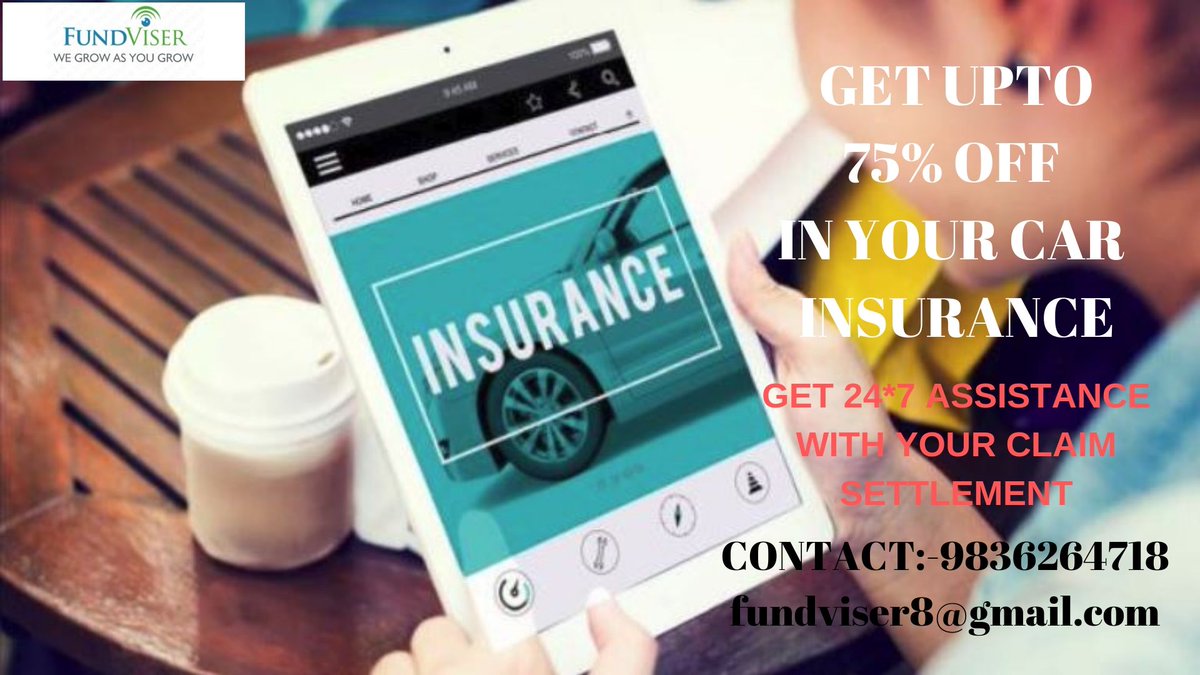 Fundviser8's tweet photo. Get your car insured in lowest premium.
we provide upto 75% discount in vehicle insurance.
you will get 24*7 assistance with your claim settlement.
#insurance #car #vehicle #tata_aig #royal_sundaram #future_generali #bajaj_allianz #maruti #discount #claim #premium https://t.co/e06UlJMUqO