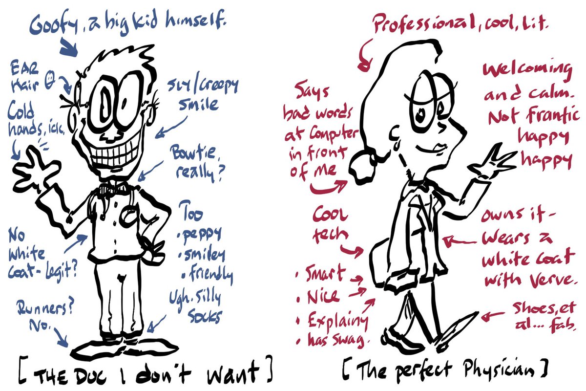 drmaypole's tweet photo. From a six year old perspective, there are #pediatricians...and there are better versions of that idea(l). Here’s #GrumpyKira’s take. #annoying vs #perfection #story #graphicmedicine #kidPov #Pediatrics, part 13. https://t.co/pXeq7mltoO
