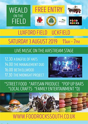 The fun at Weald on the Field at Luxfords in Uckfield is now underway.  Artisan foods, crafts and live music.  Its going to be a fun day right up to 7.00pm tonight. uckfieldtc.gov.uk