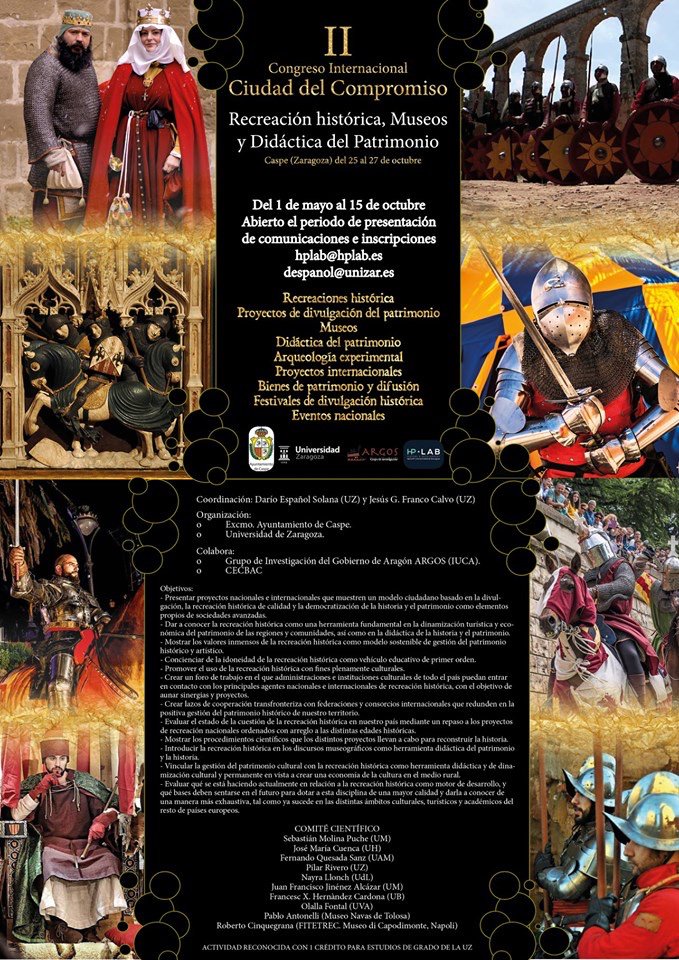 Lanzamos en primicia ell II Congreso "Ciudad del Compromiso", organizado por el Excmo. Ayuntamiento de Caspe y en colaboración con la Universidad de Zaragoza, que tendrá lugar los próximos 25, 26 y 27 de octubre en Caspe.