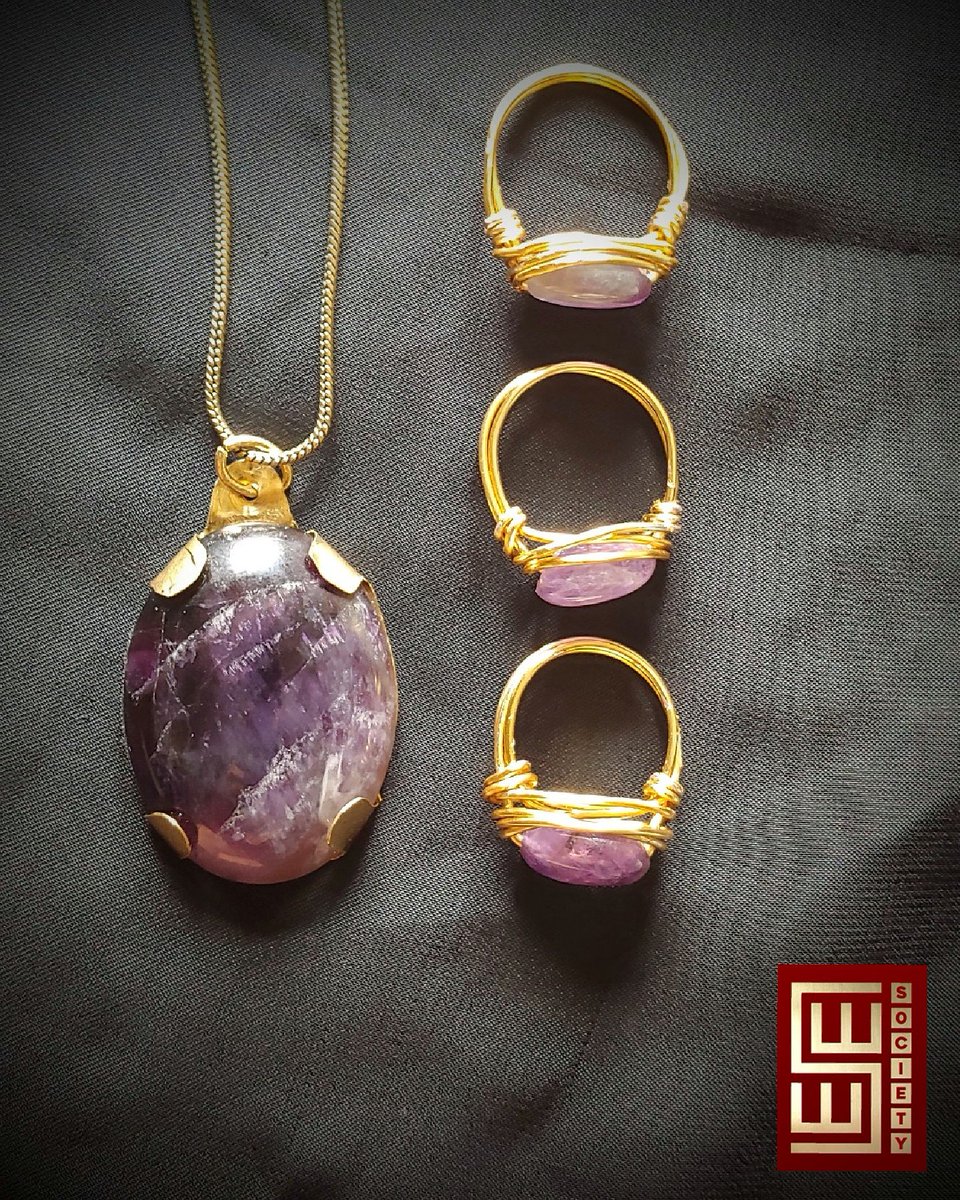 #Handmade natural #amethystpendant in #solidbrass on a #brsss #snakechain, & #gold  & #amethyst #statementring in non-tarnish wire from my #STONED collection! Hope you like them ❤️
#SWWSociety, female #jewellerydesigner based in Central #London 

#Fitzrovia #Camden #jewelry