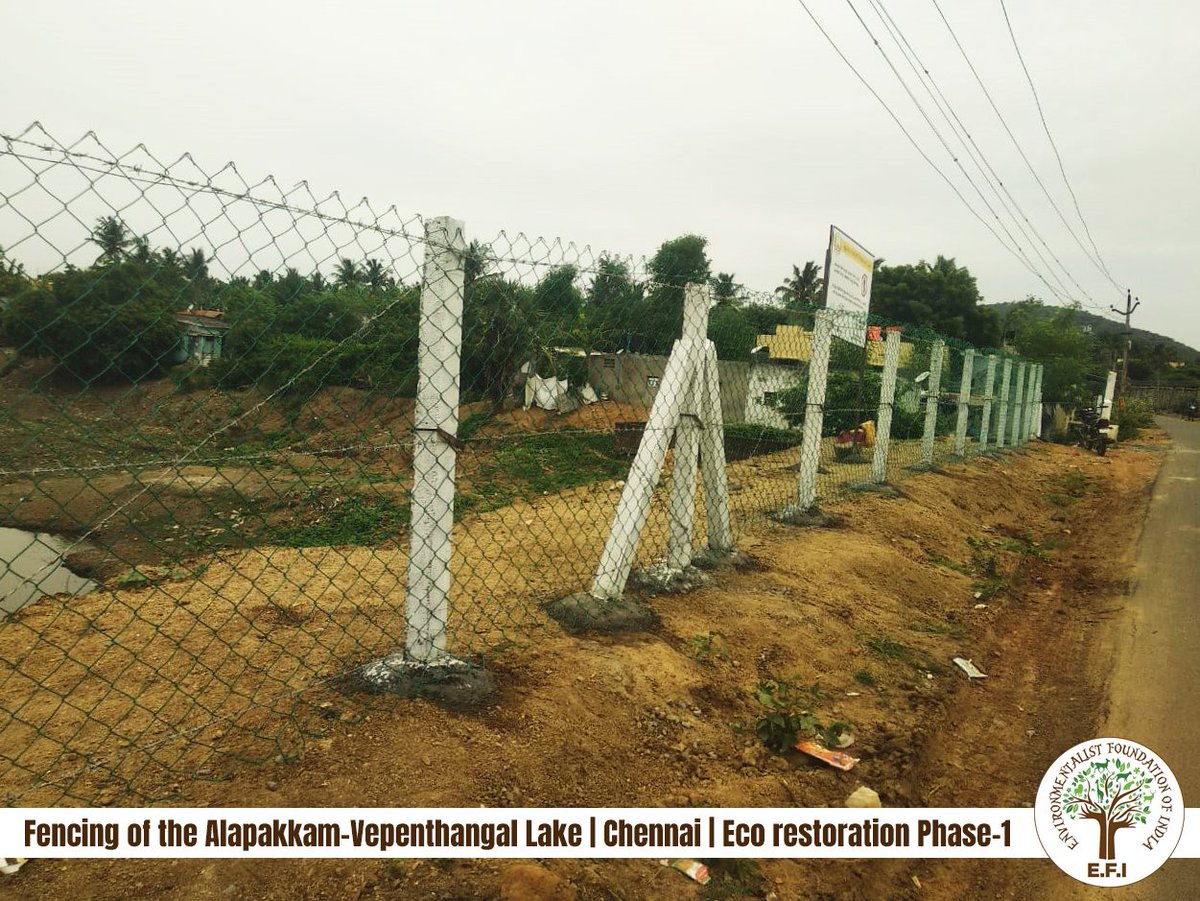 EFIVolunteer's tweet photo. #FenceIt
An Update from our Phase-1 Restorations;
The Alapakkam Vepenthangal Lake in Chennai &amp; the Alasanatham Lake in Hosur are currently being fenced and protected. Soon these water bodies will thrive &amp; create a suitable habitat for several life forms!

#EFI #indiaenvironment https://t.co/nvhSQ94HsC