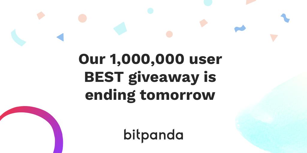 Our 1,000,000 user giveaway is ending tomorrow!

Read more here for your chance to win your portion of 200,000 BEST!

blog.bitpanda.com/time-to-celebr…
