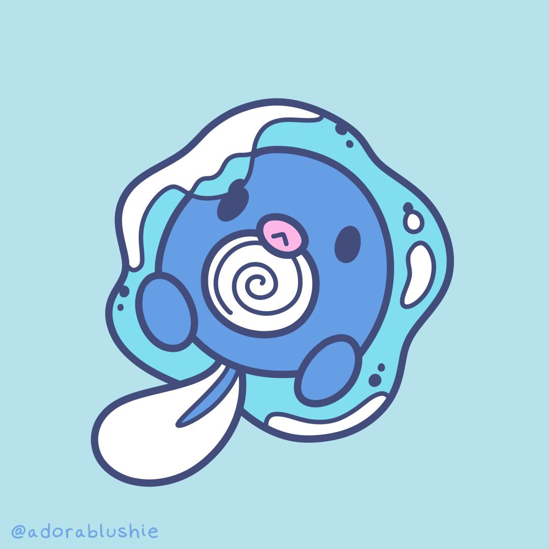 Ever feel trapped in a raindrop? This Poliwag does