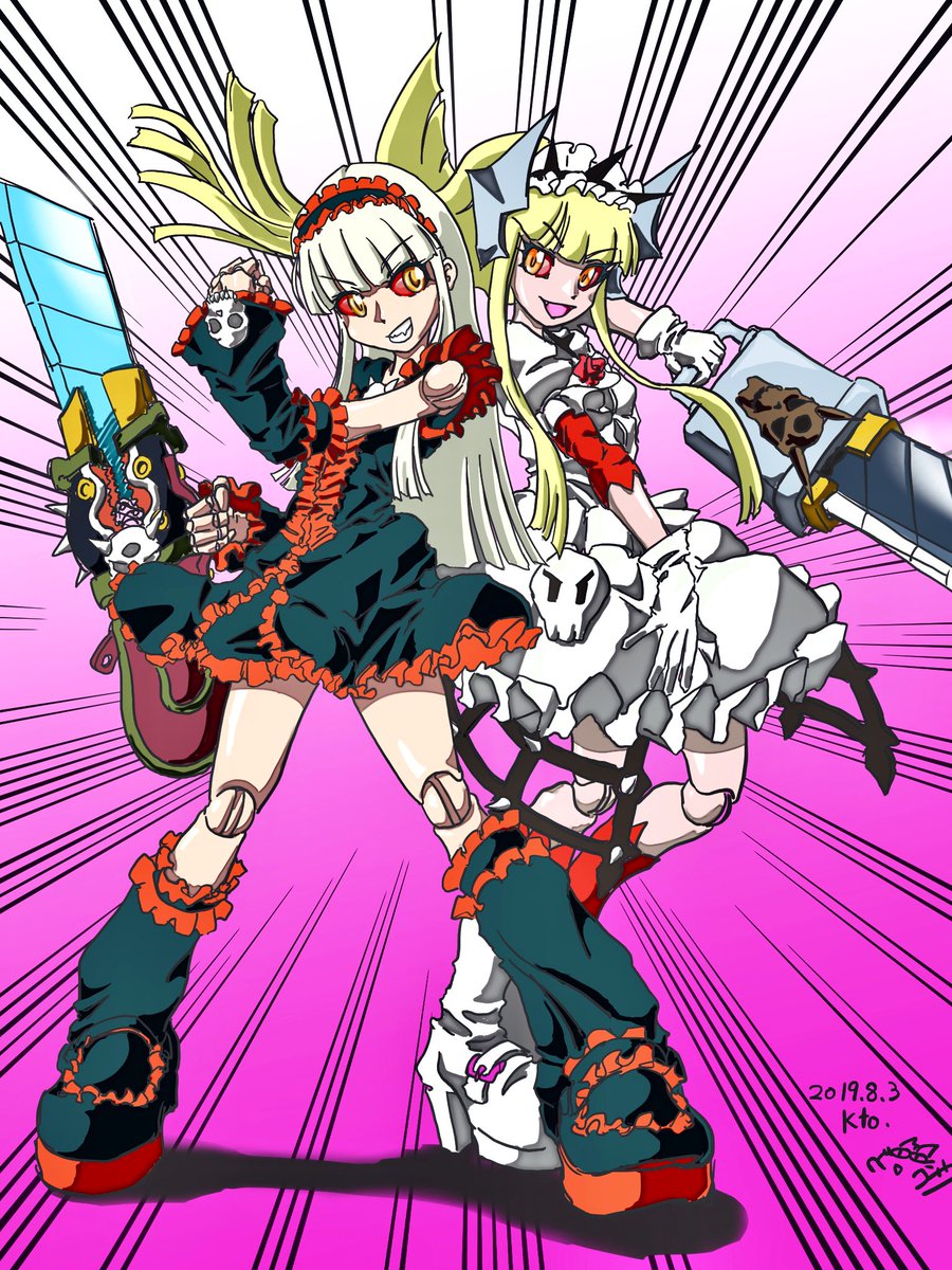 つい描きたくなって解体人形ジェニーとゴスロリ・ジェニー描いた(☆ФωФ