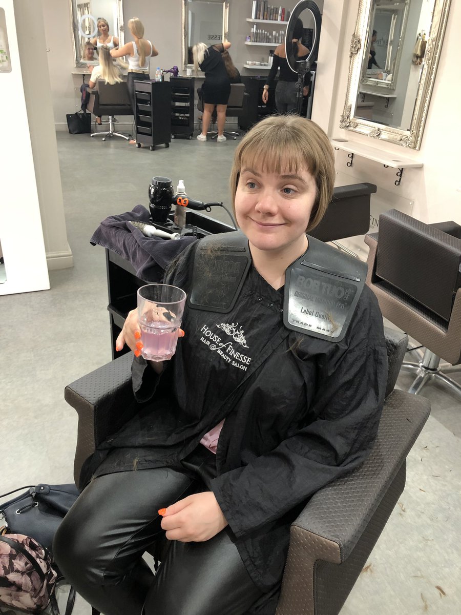 dbeaumont_'s tweet photo. Huge thank you to @houseoffinesse in Urmston today for sorting Catherine’s hair and pampering her. #happycustomer @mencap_charity @LisaRawcliffe4 @Nicolaw48341521 @Sarahcress32 @jon78342959 https://t.co/fHOmlie83h