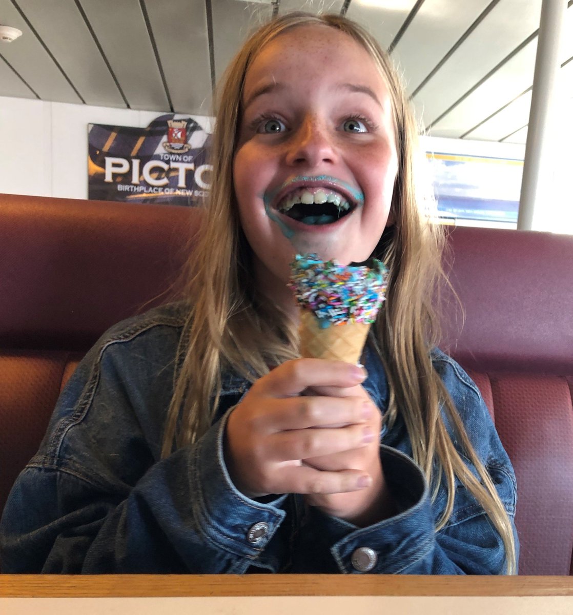 COWSICECREAM's tweet photo. The look you get when you ask your kids if they want to go to COWS! 😍🍦😍

#joy #happy #icecream #cowsicecream #cows #peiferry https://t.co/gDcI6KAnIY