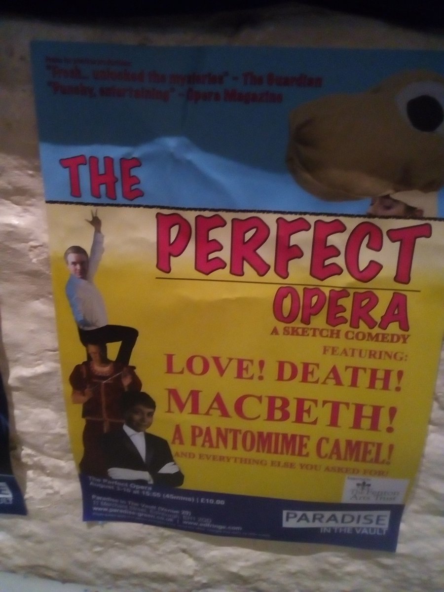 MimiDoulton's tweet photo. Well #ThePerfectOpera was the perfect birthday treat! On at Paradise Vaults until 10 August, 15.55pm every day. #edfringe #edinburghfringe2019 #comedy #opera #music https://t.co/utDcznaY5a