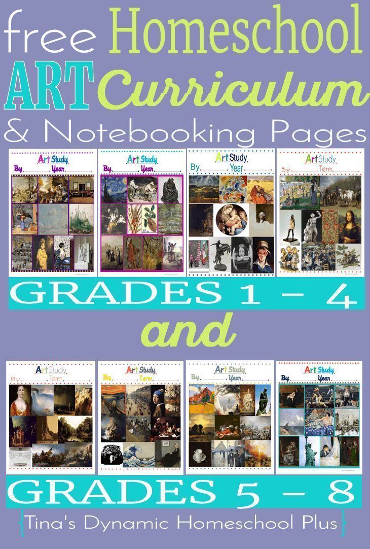 Free Art Curriculum and Notebooking Pages for Grades 1 - 8! buff.ly/2CPv8tz #ihsnet #homeschooling  #art
