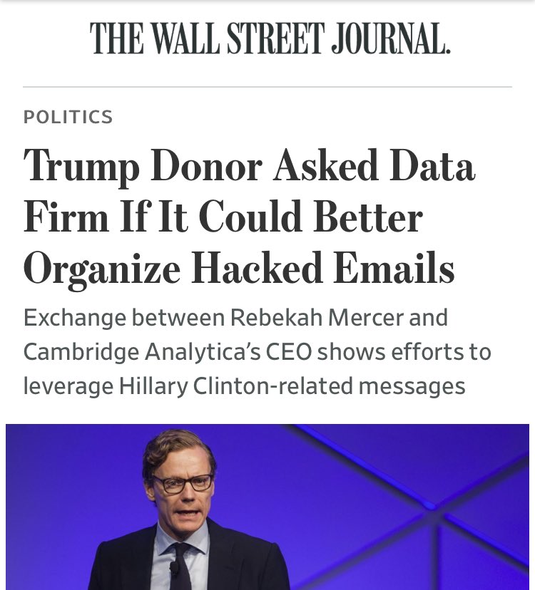 16/ FAMILY TRADITIONS:  https://www.wsj.com/articles/trump-donor-asked-data-firm-if-it-could-better-organize-hacked-emails-1509133587  @WSJ