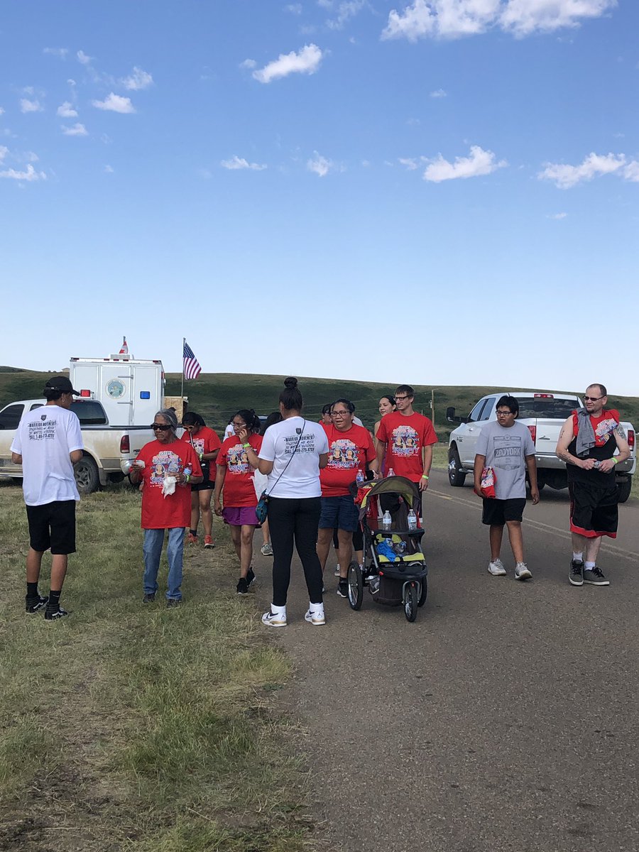JoinWarriorMvmt's tweet photo. Thank you Rocky Boy Health Center Suicide Prevention Program for inviting us to be a part of your 2019 Annual Chippewa Cree Walk for Sobriety. It was a beautiful day to celebrate and bring awareness to sobriety, suicide prevention, and MMIW/MMIM. https://t.co/ZNVExSzlZi