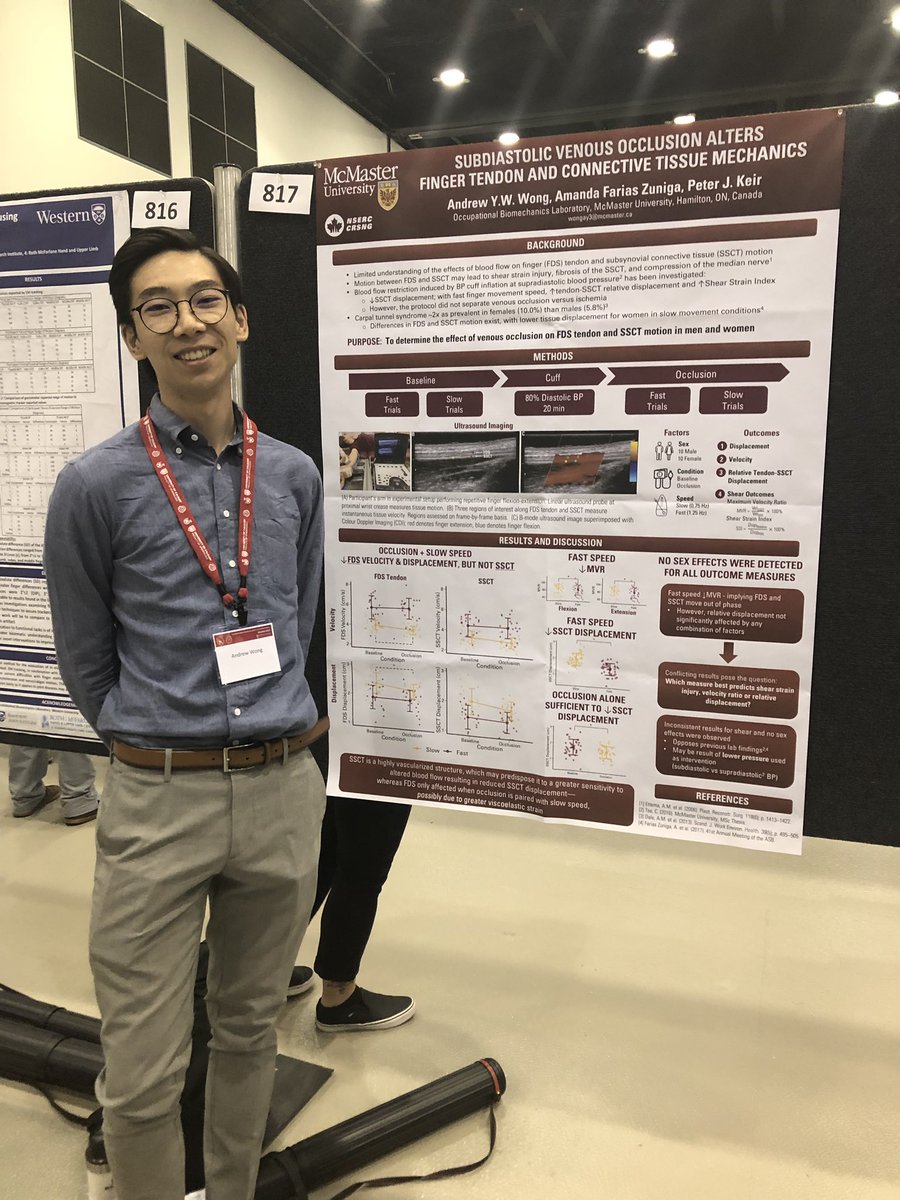 AmandaFariasZu's tweet photo. Great job by @AndrewYWW yesterday at #isbasb2019 poster session presenting some of the work we did together on carpal tunnel tissue motion ! https://t.co/meBftgaTlv