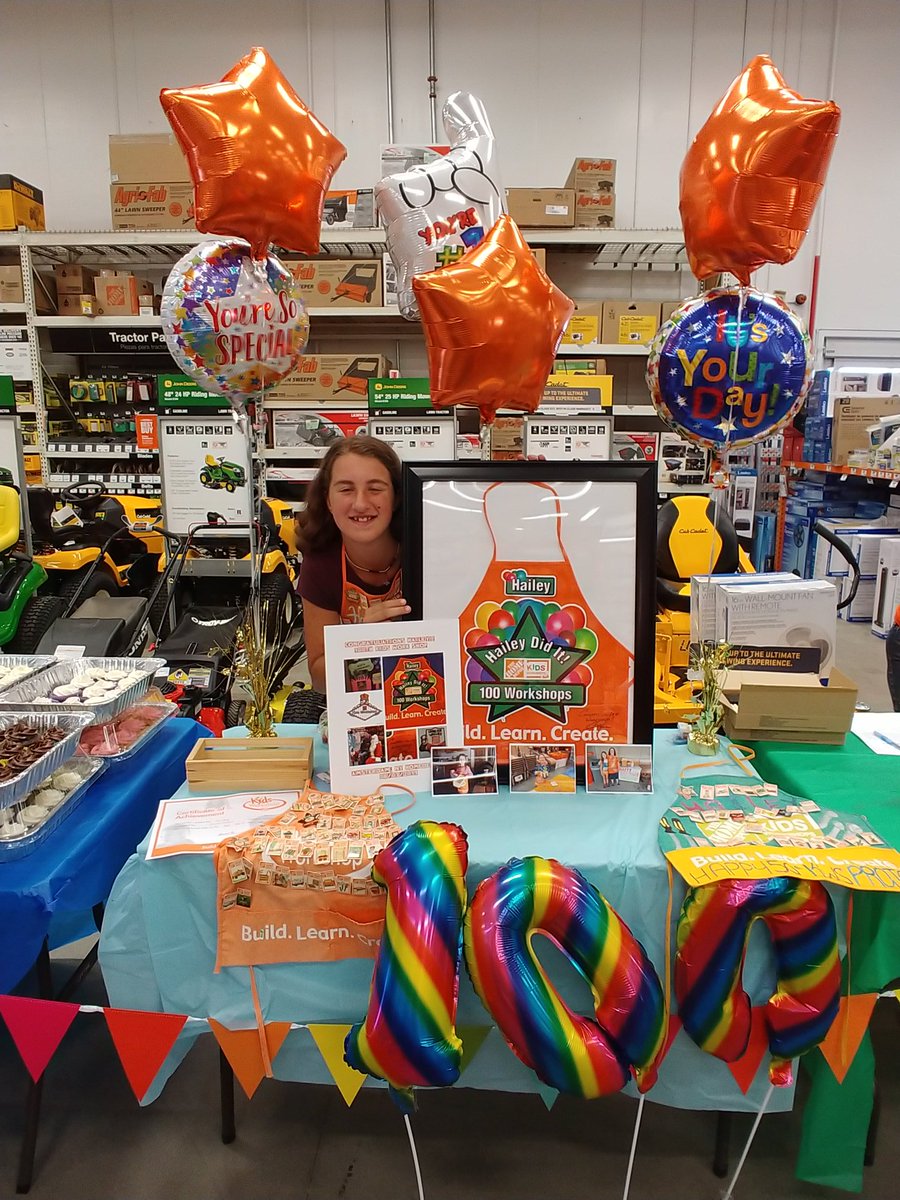 Hailey's 100th Kid's Workshop!! Special apron signed by Home Depot CEO Craig Menear! Thank you!!