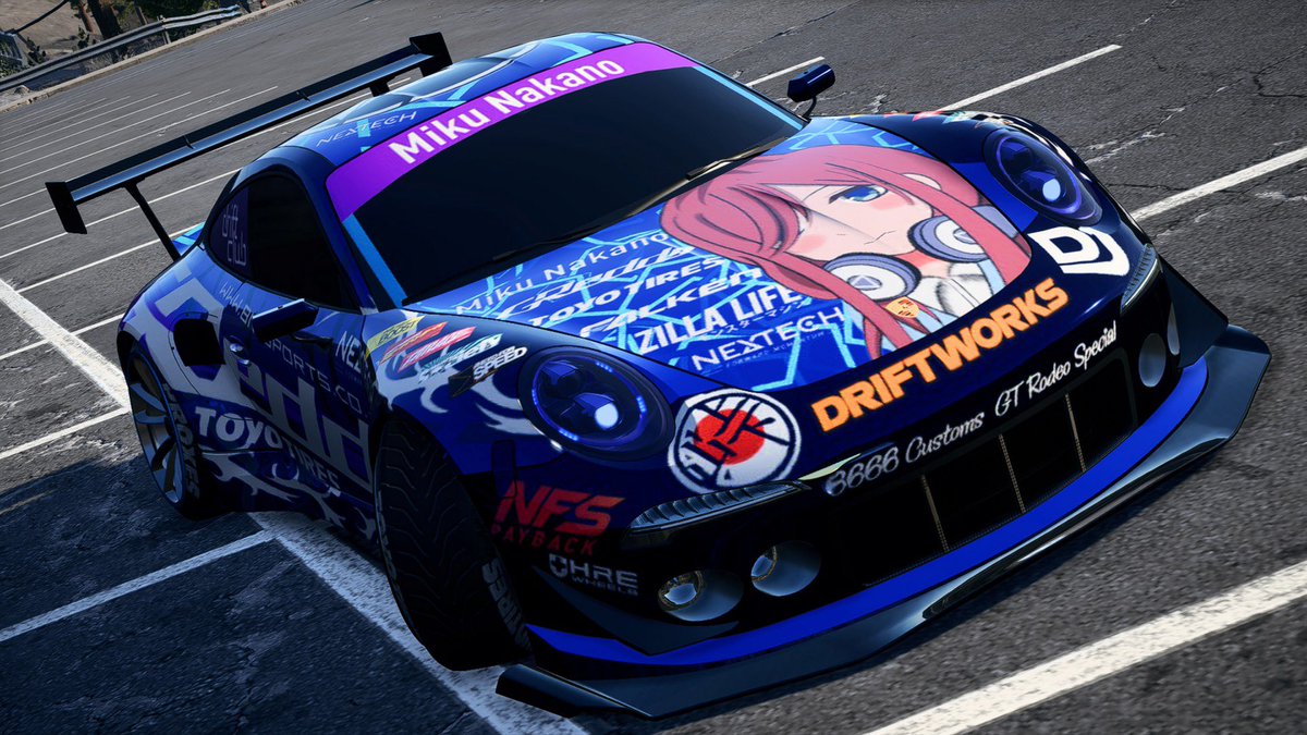 PS4 NFS PBリクエスト痛車作成 五等分の花嫁 中野 三玖 ポルシェ