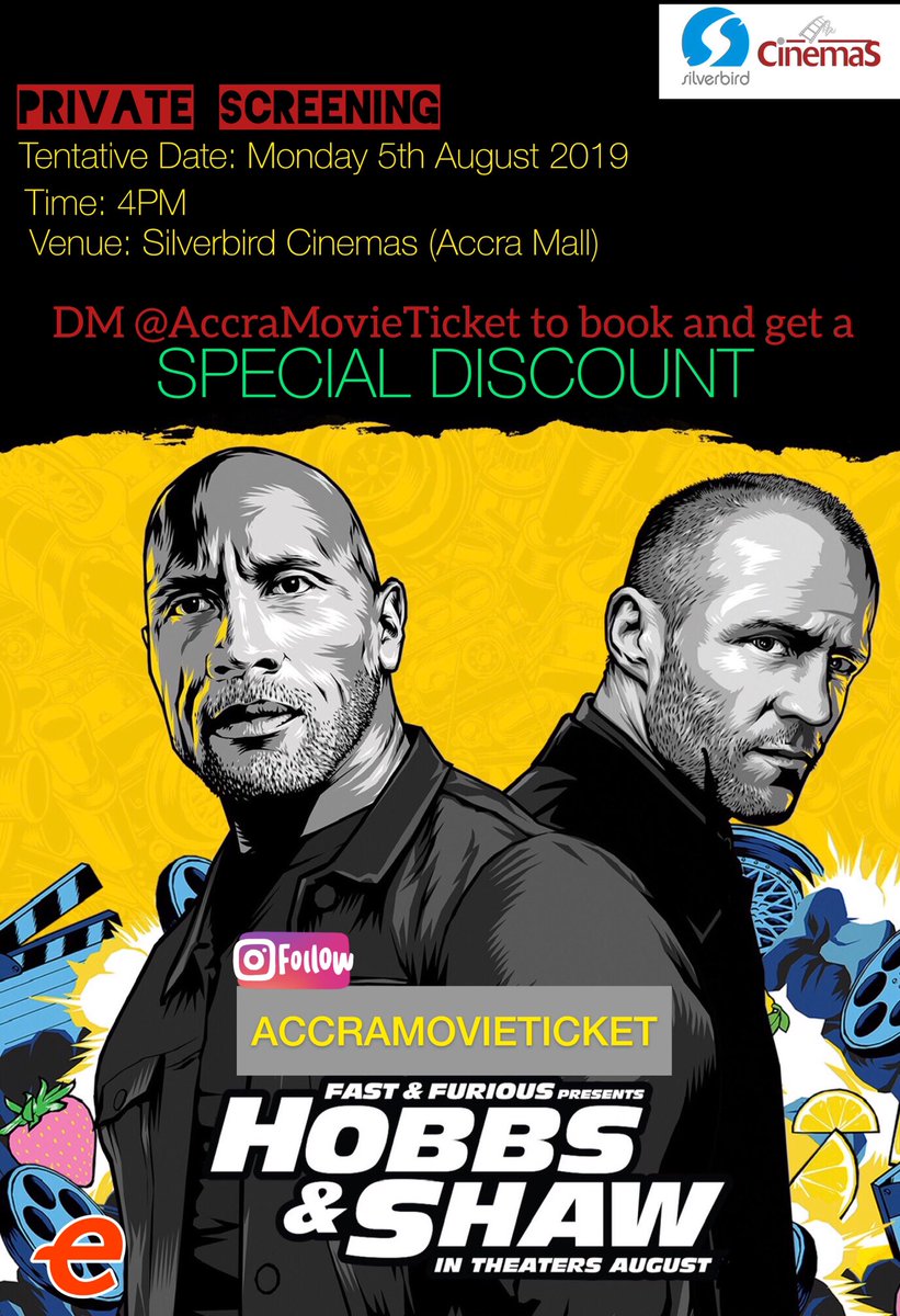 accmovieticket's tweet photo. 🎬Did you miss the Pre-screening?
Send us a DM @accmovieticket to book for the private screening.
Tentative Date - Mon 5th August 2019
Time - 4pm
Venue : @silverbirdghana (Accra Mall)
.
#accramovieticket #accra #gh #VIPexperience #ghana #NoChaos #NoQueuing https://t.co/btyjKgp5j4