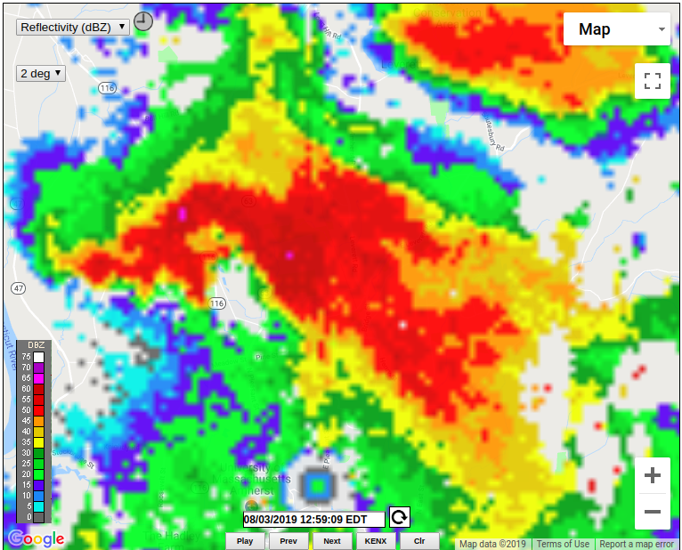 UMassRadar's tweet photo. Strong storms over the valley ongoing... https://t.co/WdqL1Qk0Ql