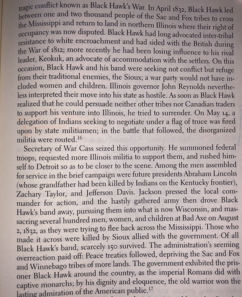 More on Andrew Jackson’s responsibility for the US troop/militia massacre of Sac and Fox nationals in what is now Wisconsin, with a cameo from Abraham Lincoln: