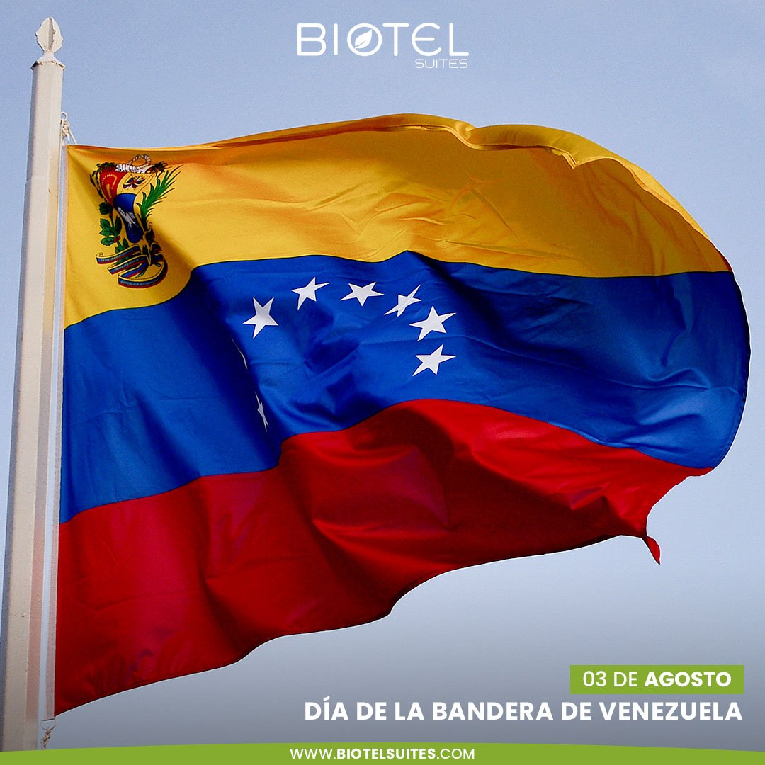 biotelsuites's tweet photo. El tricolor de nuestra bandera orgullo de nuestro país hoy flamea en lo más alto.

#nacion
#venezuela
#pais
#venezolanos en el mundo
#tricolor
#diadelabandera https://t.co/NarDbqcoA5