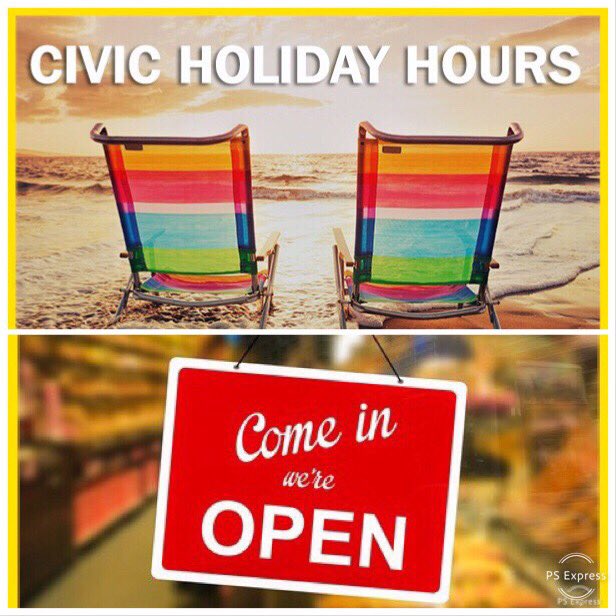 T_M_NoFrills's tweet photo. Fun, Sun and Another Long Weekend is here, and so are we !
Our Store Hours For Civic Long Weekend are:
Saturday 8-8
Sunday 8-8
Monday 9-5
Tom & Michelle’s NoFrills
#tomandmichellenofrills #nofrills #civicholiday #longweekend #storehours #fun #sun #longweekendessentials https://t.co/EMoGM3WWG0