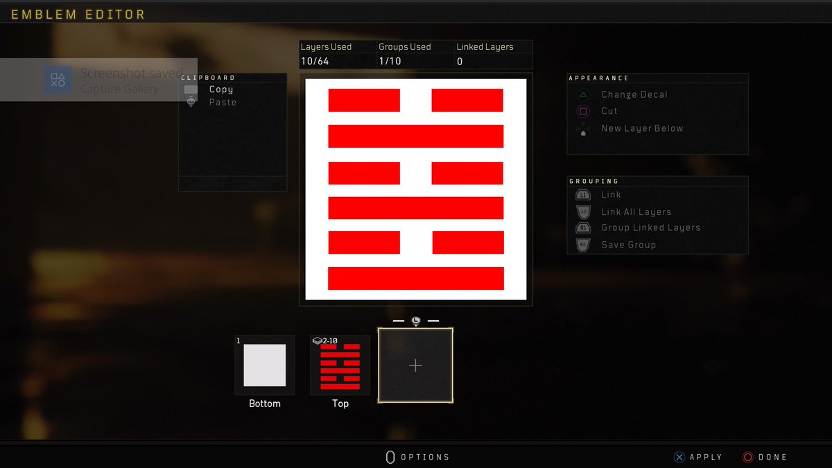 ElRonaldoPablo's tweet photo. They made the emblem maker easier to use this time. Made time to create mine. #CallOfDuty #BlackOpsIIII https://t.co/Rs55rawnJG