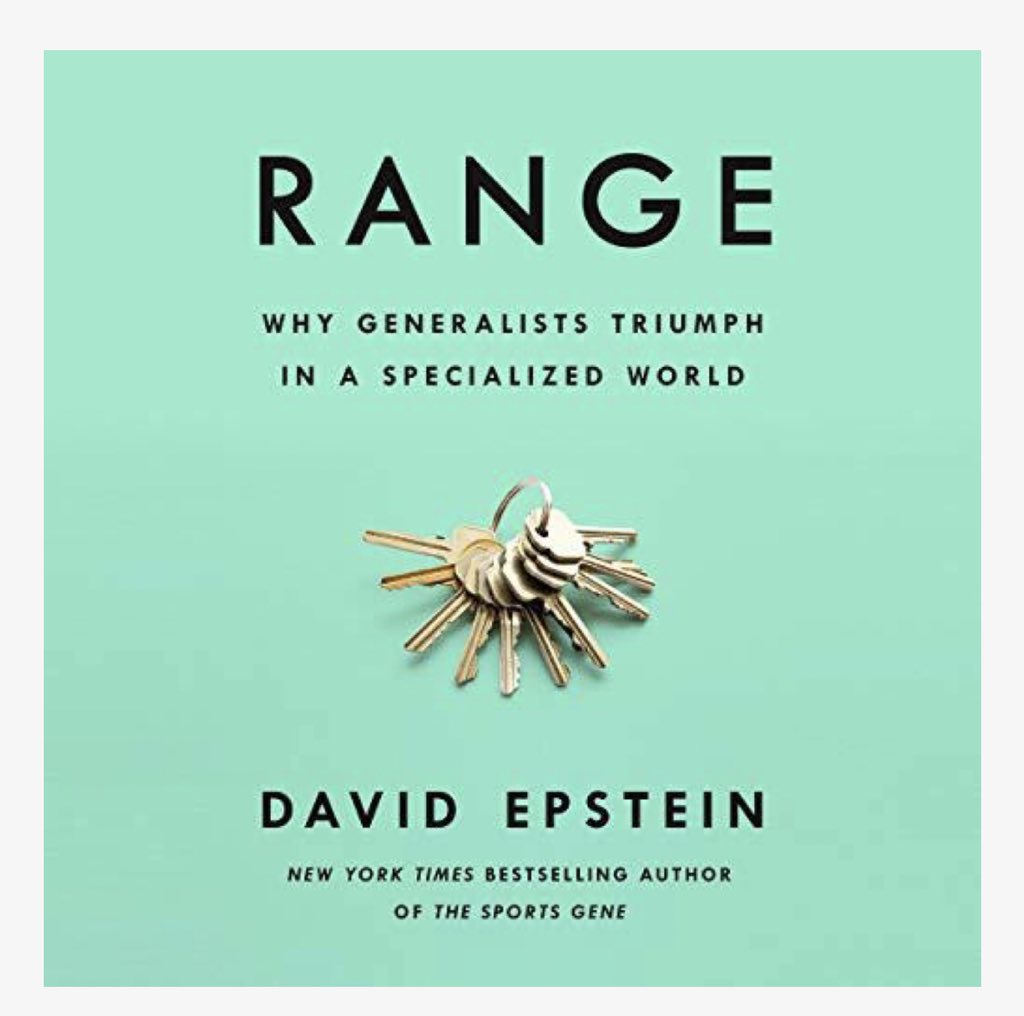 teach2connect's tweet photo. #range by @DavidEpstein is quite possibly the best book I’ve “read” all summer. #generalistsrule #audible #trinitylearns #depthoverspeed https://t.co/Lc9QOjnq6q