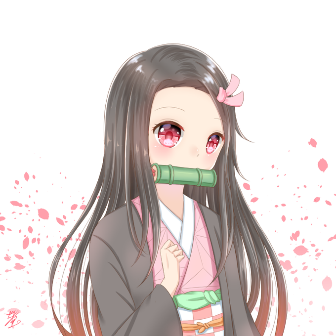 螢 ホタルさんがTwitterに投稿した竈門禰豆子(鬼滅の刃)のイラスト。
