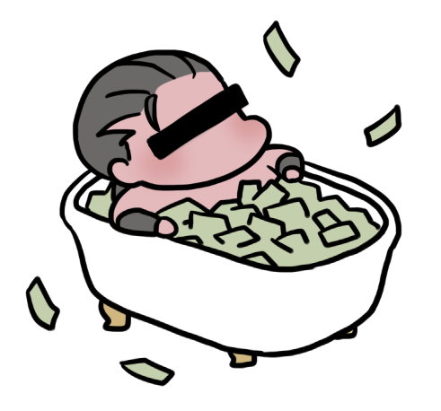 わっしょ 札束風呂に入ってみちゃうダークイーガ 目の黒線はオプションで自動発生します T Co D5scka8fvf Twitter