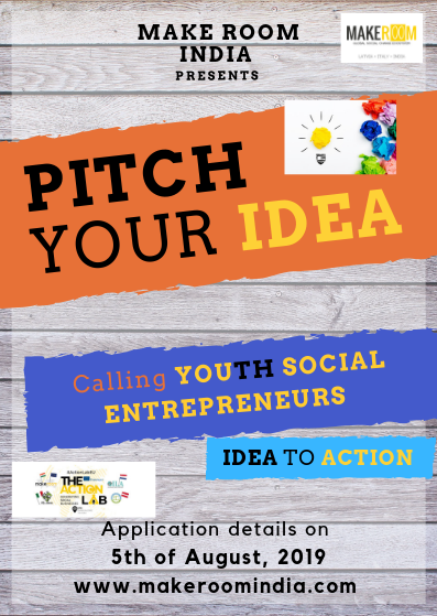 PranavHebbar's tweet photo. #Changemakers #IdeaPitch alert:
@makeroomglobal invites you to be a part of #EUIndia #socent project #ActionLabEU . Application opens on Aug 5th 2019 #mr4india #mr4youth #SocInn https://t.co/CYyYopWsWZ
