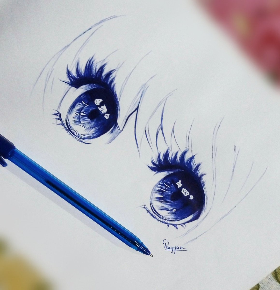 Blue Eye Ballpoint Pen Sketch by JeffSequeira on DeviantArt