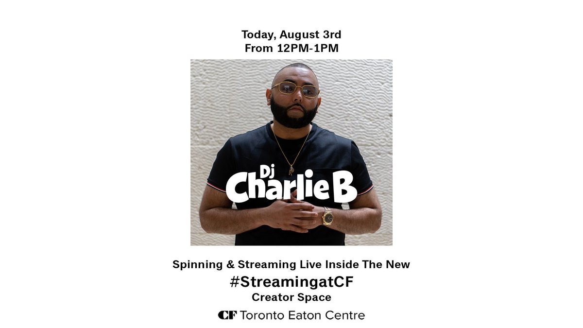Today, our #StreamingatCF space is hosting <a href="/DjCharlieB/">Charlie B</a> for a set in our Creator Studio from 12-1PM. Come check us out!