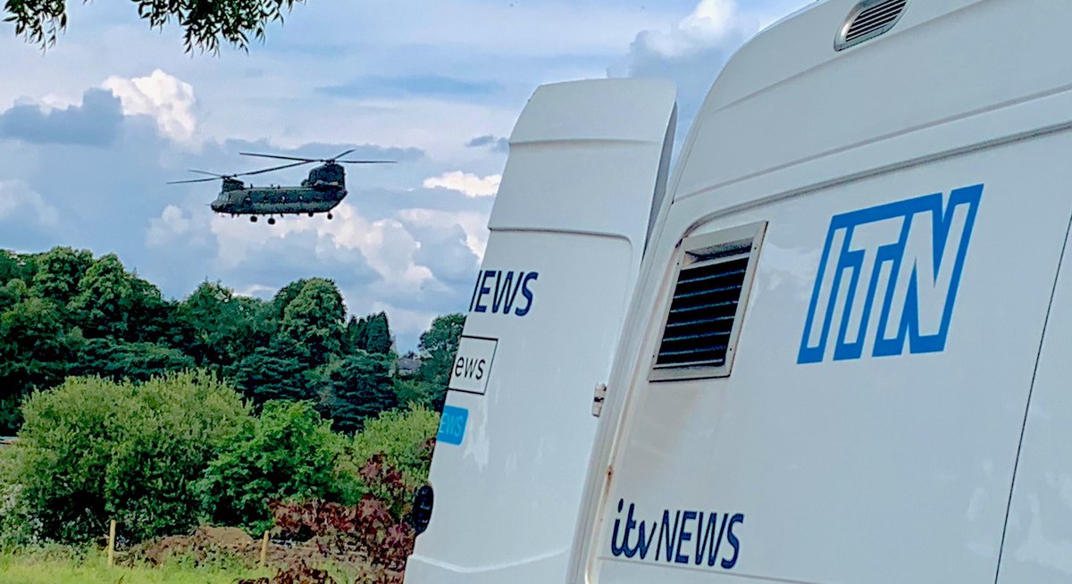 Watch the ITN at 6pm tonight to see the coverage of Whaley Bridge Dam repair operation. #WhaleyBridge #ITN #itvnews #Derbyshire
