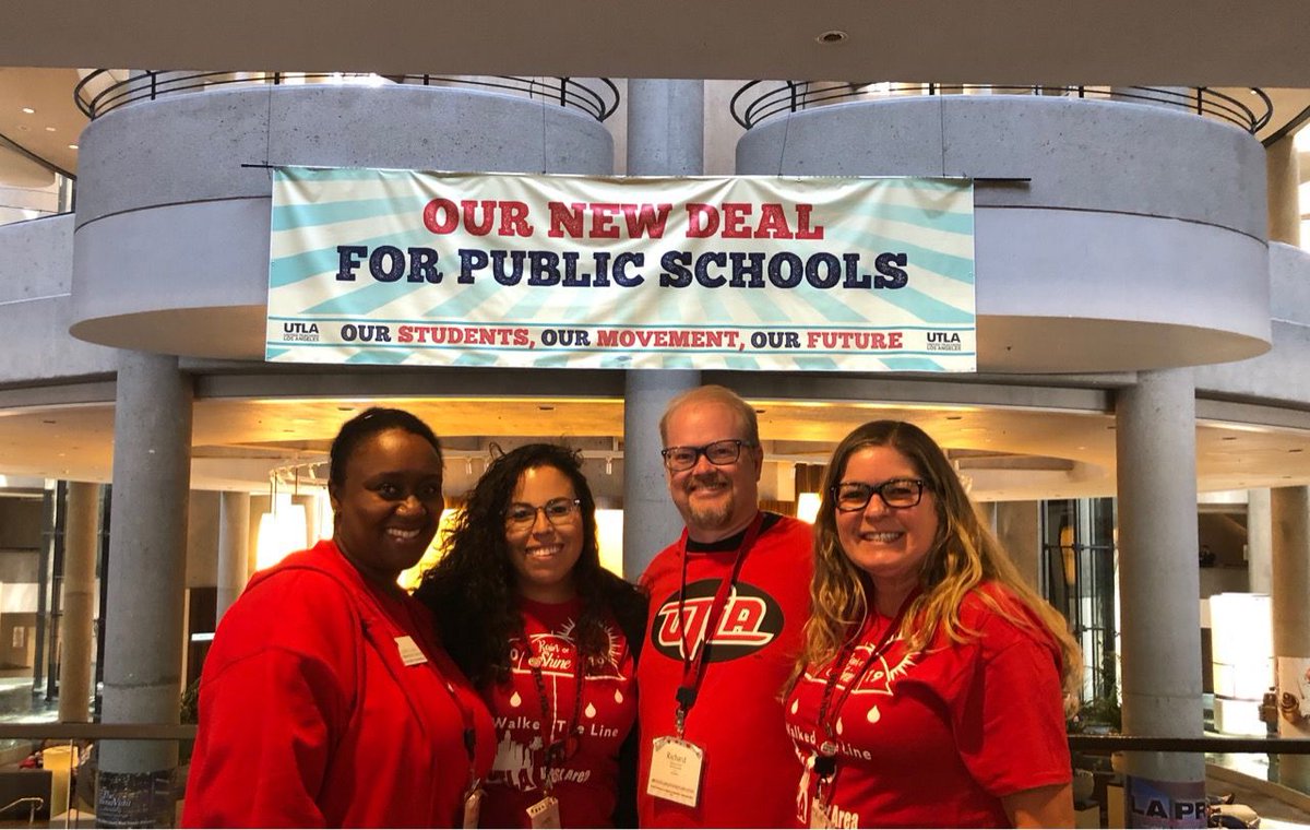 CaledOrg's tweet photo. Cal-ED board members, Area 6  Representative, Mallorie Evans, President-Elect, Janette Duran-Aguirre, Cal-ED member, Richard Hall, and former Cal-ED president, Stephanie Johnson representing #DeafEd at the United Teachers Los Angeles Leadership conference. #OurNewDealForEd https://t.co/n1tU4lxBS0