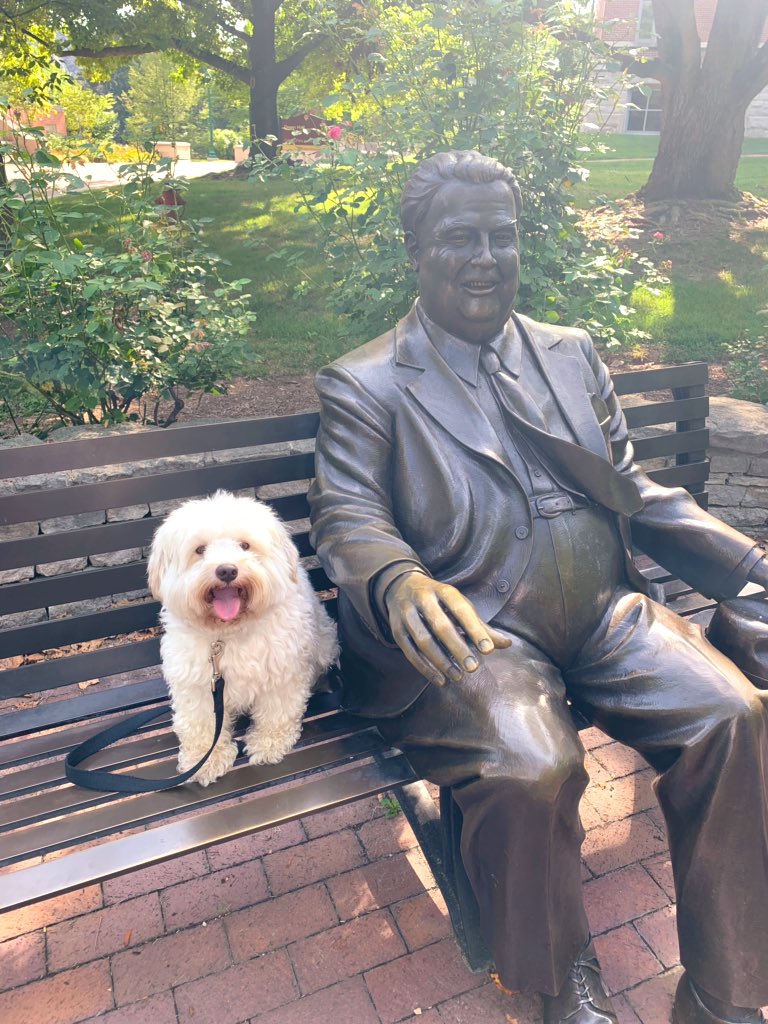 coachtaymac's tweet photo. An #IU campus tour is only complete after a stop at the #SampleGates, a visit with Herman and a good 🐿 chase! https://t.co/hmLpzkigJ1