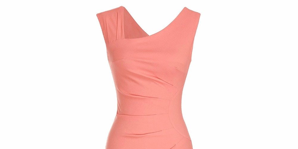 #AllSaleIn Women's Retro Sleeveless Slim Business Pencil Dress Ladies Vintage Solid Color Sheath Cocktail Party Bodycon Dresses